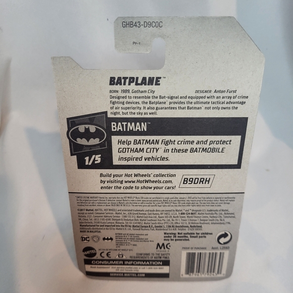 Hot Wheels Batman Batplane 2018 - Picture 4 of 4